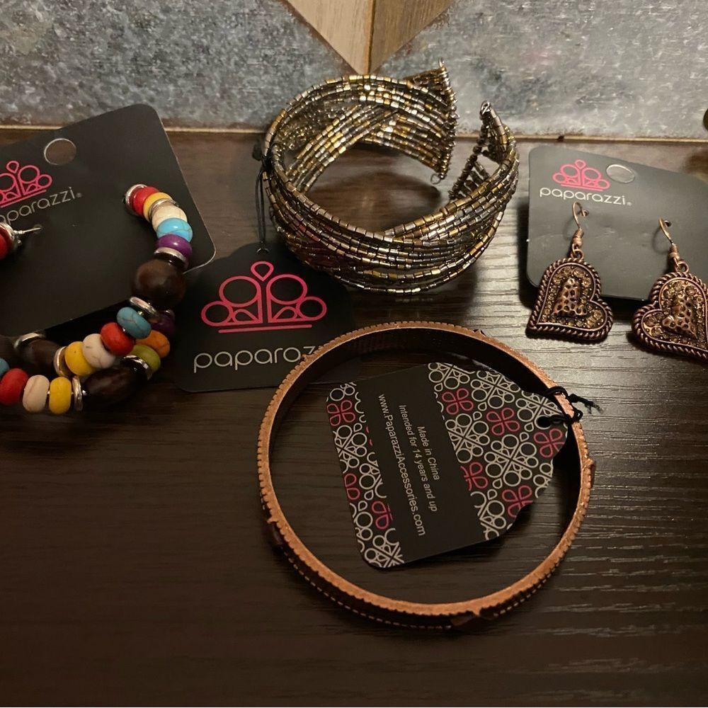 Paparazzi Gold and Brown Jewelry Set